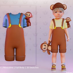 Overalls Masculine 100HMonkey paçoca - Toddler logo