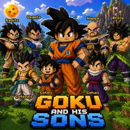 Goku and his sons logo