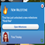 Lumpinou [Mini Mod] Special Notification on Milestone Gained - Sims 4/ translation spanish by Monisims logo