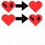 swapped hearts logo