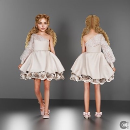 Child One-Shoulder Floral Mini Dress project image