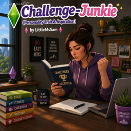 Challenge-Junkie (Personality Trait & Aspiration) by LittleMsSam - Tradução PTBR logo