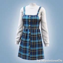 Heritage plaid pinafore dress logo
