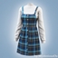 Heritage plaid pinafore dress logo