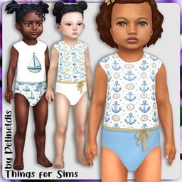 Toddler Green and Blue Summer Bodysuits logo