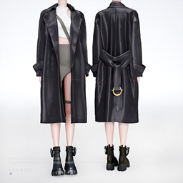 Amal Faux Leather Coat logo