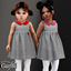 Toddler - Houndstooth swing dress with colorful Peter Pan collar logo