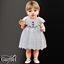 Infant - Soft grid print dress with scalloped yoke logo