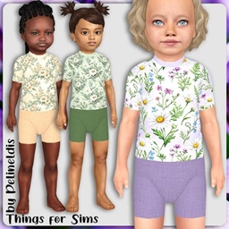 Toddler Daisies Short Pajamas logo