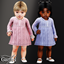 Infant - Cozy cable knit dress with floral trim accents logo