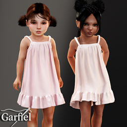 Toddler - Silky satin slip dress with soft ruffle hem logo