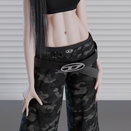 [charon&roqiqi]wide-leg trousers logo