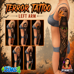 Terror tattoo left arm by Pyanett logo