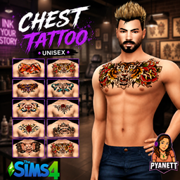 Chest tattoo by Pyanett logo