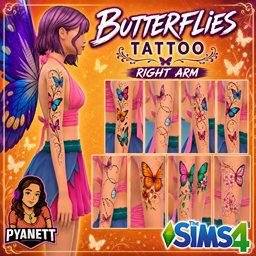 Butterflies tattoo right arm by Pyanett project image