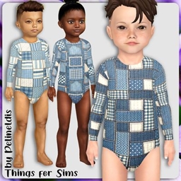 Toddler Denim Patchwork Bodysuits project image