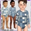 Toddler Denim Patchwork Bodysuits logo