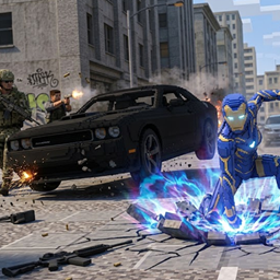 Combat Catalyst Superheroes and Steel logo