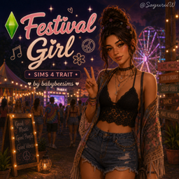 Festival Girl Trait by babybeesims - Tradução PTBR logo