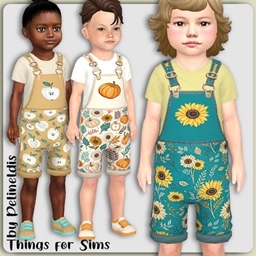 Toddler Fall Pumpkin Short Overalls project image