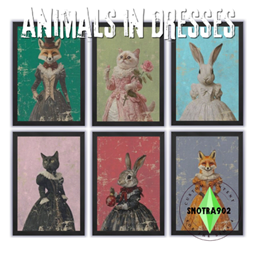 Animals in dresses - 2 versions logo