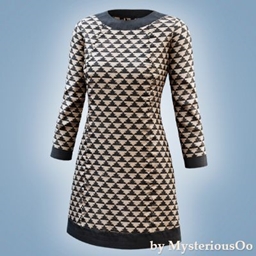 Geometric knit shift dress logo