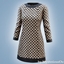 Geometric knit shift dress logo