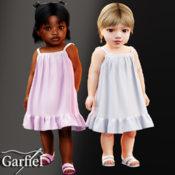Garfiel - Infant - Satin ruffle hem slip dress in pastel tones project image