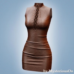 Laced leather bodycon dress logo
