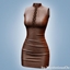 Laced leather bodycon dress logo