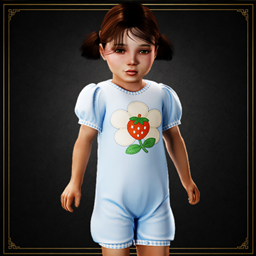 Toddler - Soft puff sleeve romper with strawberry flower applique project image