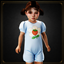 Toddler - Soft puff sleeve romper with strawberry flower applique logo