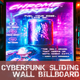 Cyberpunk Wall BillBoard logo