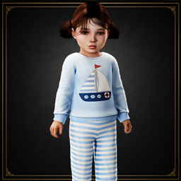 Toddler - Cotton pajama set with printed top and pants project image