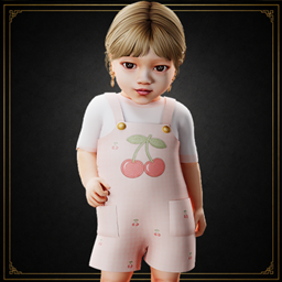 Infant - Soft cherry shortalls set with layered tee project image