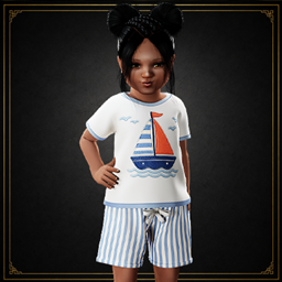 Toddler - Nautical striped shorts set with playful seaside charm project image