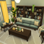 Dark Wood & Blue Living Room logo