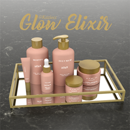 Kaziecc ~ GlowElixir Bathroom - Skincare Beauty Tray Clutter logo