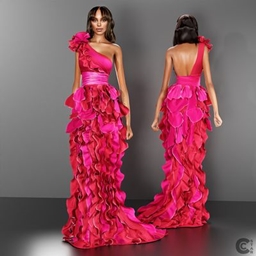 One shoulder Ruffled Organza Gown project image
