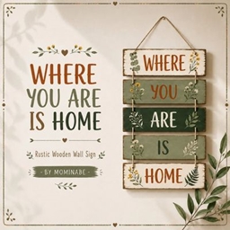 Rustic Wooden Wall Sign – “Where You Are Is Home” project image