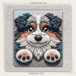 Aussie Puppy Tufted  Kids Rugs Set 