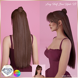 PL | Long Half Bun Updo Hairstyle V2 project image