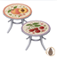 Round mosaic table with fruit design logo