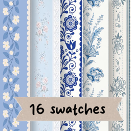 Vintage Love Wallpaper Blue Floral Borders project image