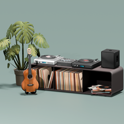 Turntable Music Tunes Set Y2K with Turntables, Loudspeakers and more logo