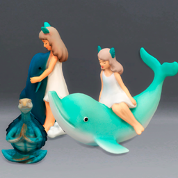 statues of dolphins and girls project image