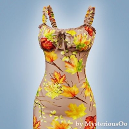 Ruffle strap floral bodycon dress project image