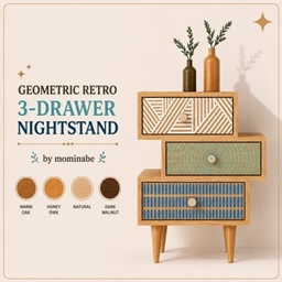 Geometric Retro 3-Drawer Nightstand project image