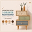 Geometric Retro 3-Drawer Nightstand logo