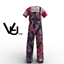 Child Overall Set Pink forest design logo